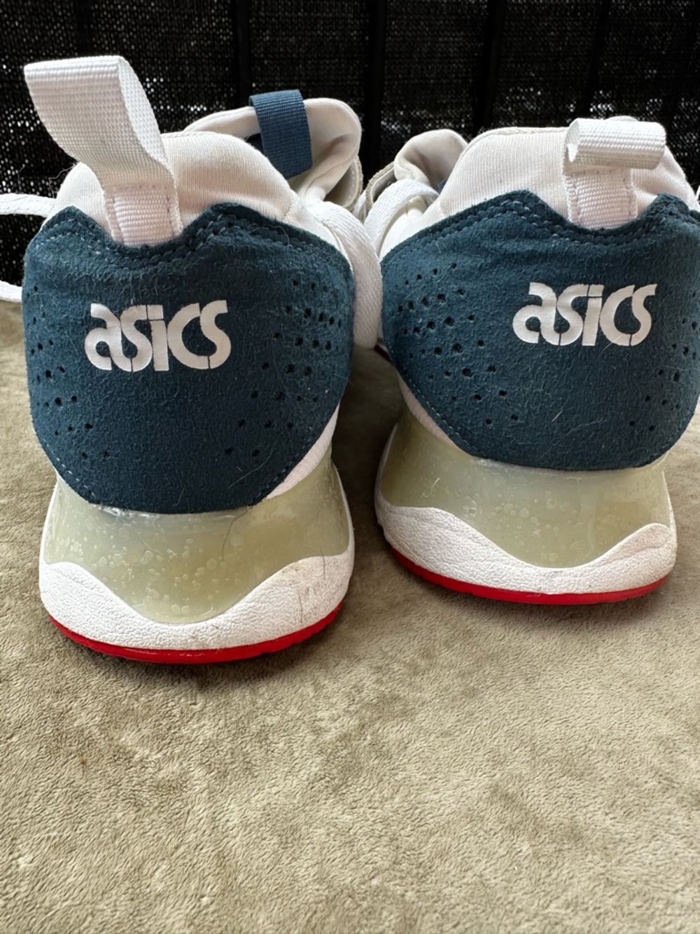 ASICS Kids Navy, White and Red Accent Sneakers